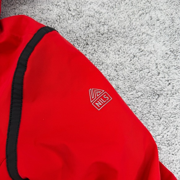 NILS Ski Suit Women 4 Red Black Waterproof Breathable Hooded Belted One Piece - Picture 3 of 16